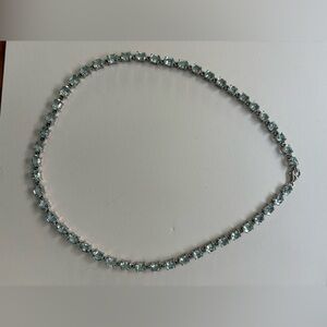 18” 925 Silver and aquamarine necklace